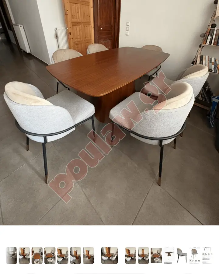 Τραπεζαρία Malone ξύλινο τραπέζι και 6 καρέκλες Aston σαν καινούργια