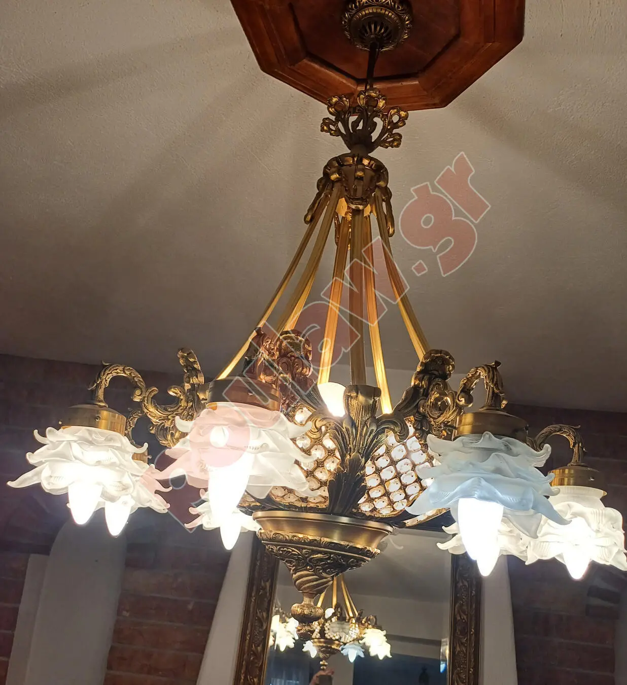 Πολυέλαιος καινούριος με μπρούντζινο σκελετό