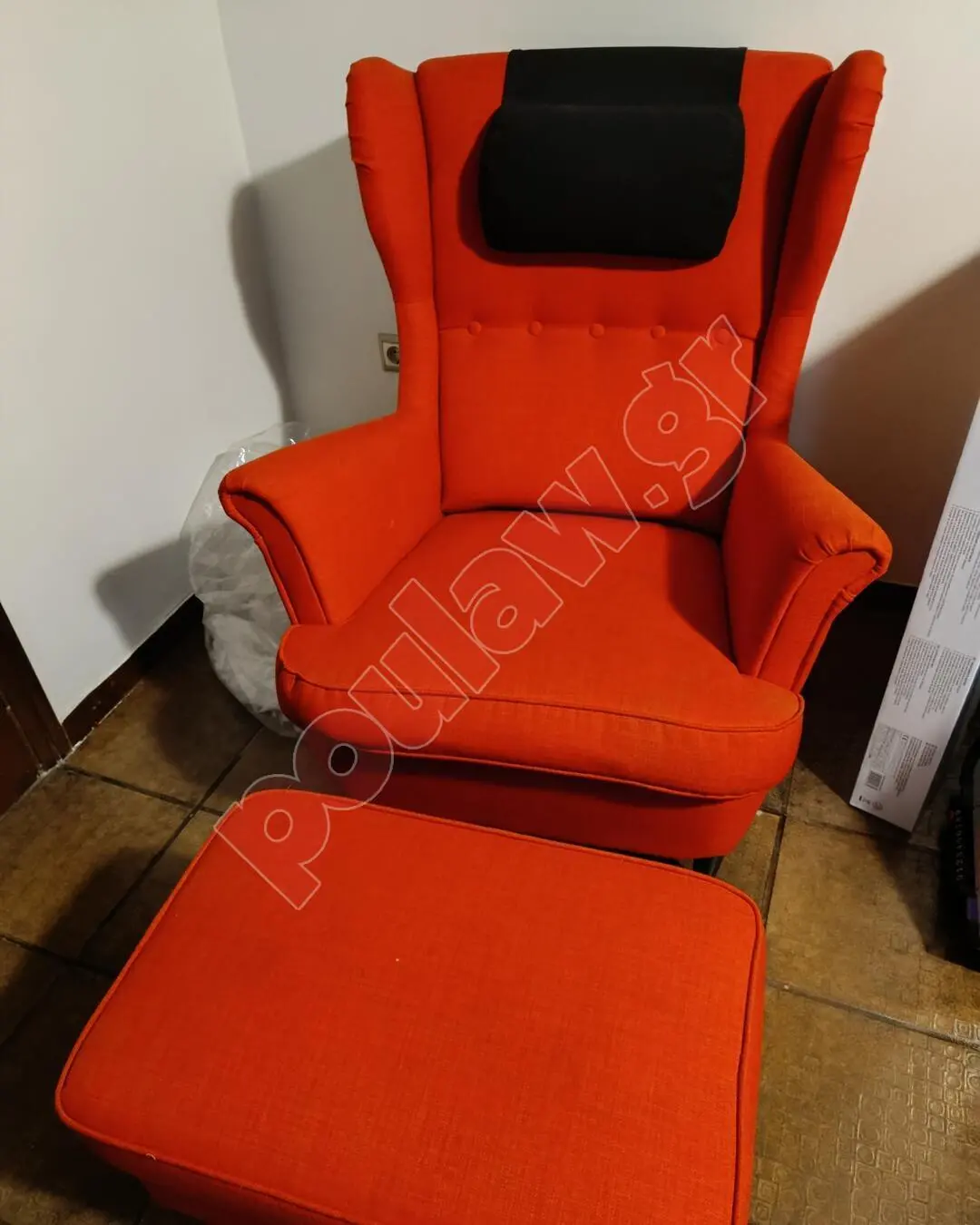 Μπερζερα Ικεα με υποποδιο και προσκεφαλο