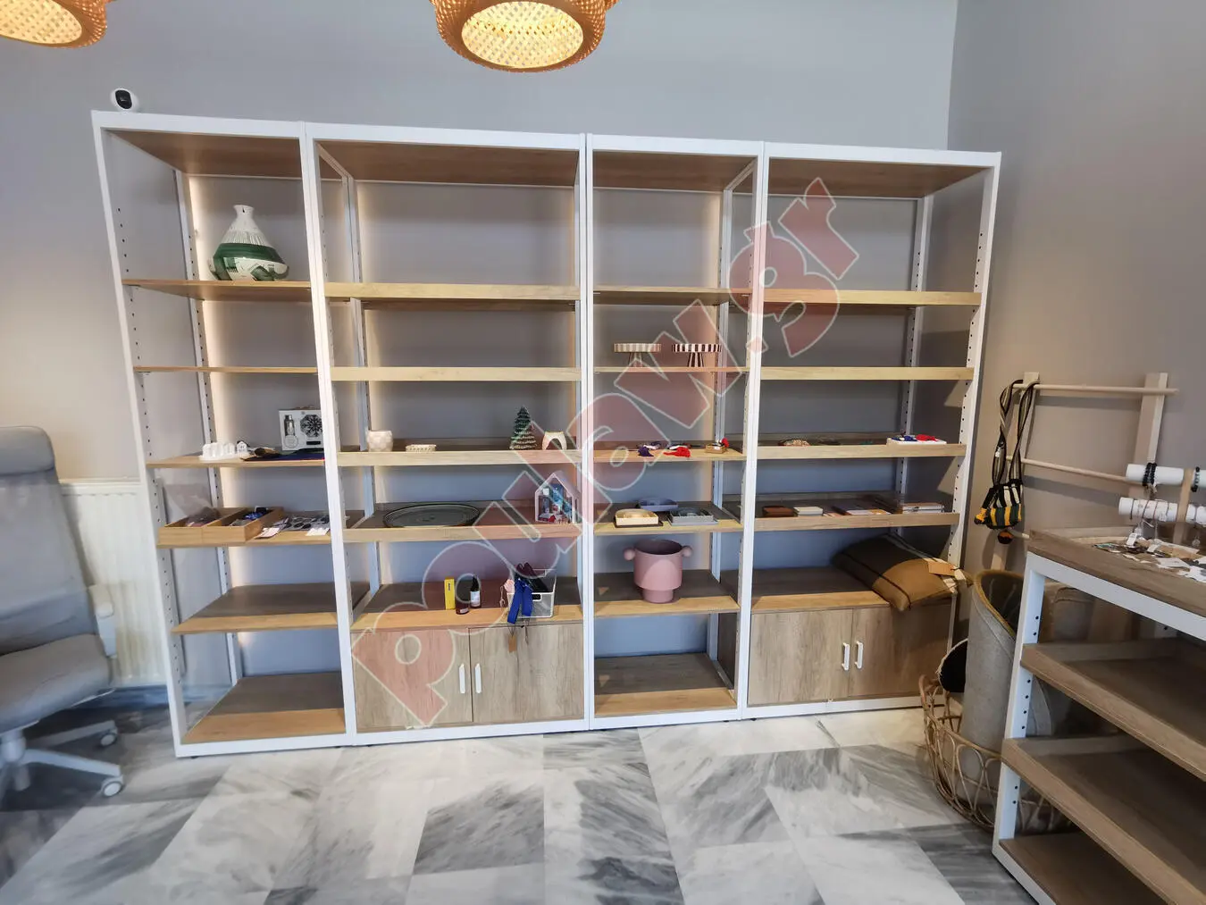 Ραφιέρες σαν καινούργιες, σετ 6 τεμαχίων με κρυφό φωτισμό