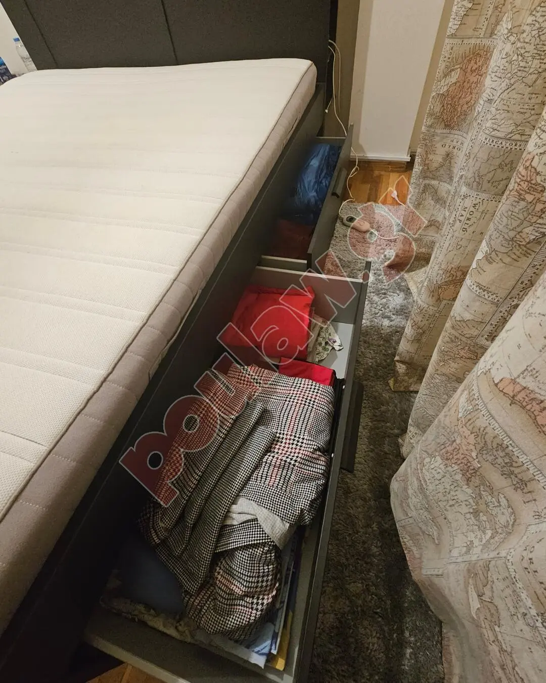 κρεβάτι διπλό με αποθηκευτικό χώρο 