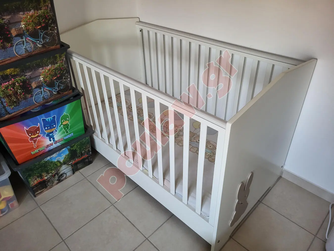 Παιδική κούνια Casababy Bunny με στρώμα και επιστρώματα Παιδική κούνια Casababy Bunny με στρώμα και επιστρώματα