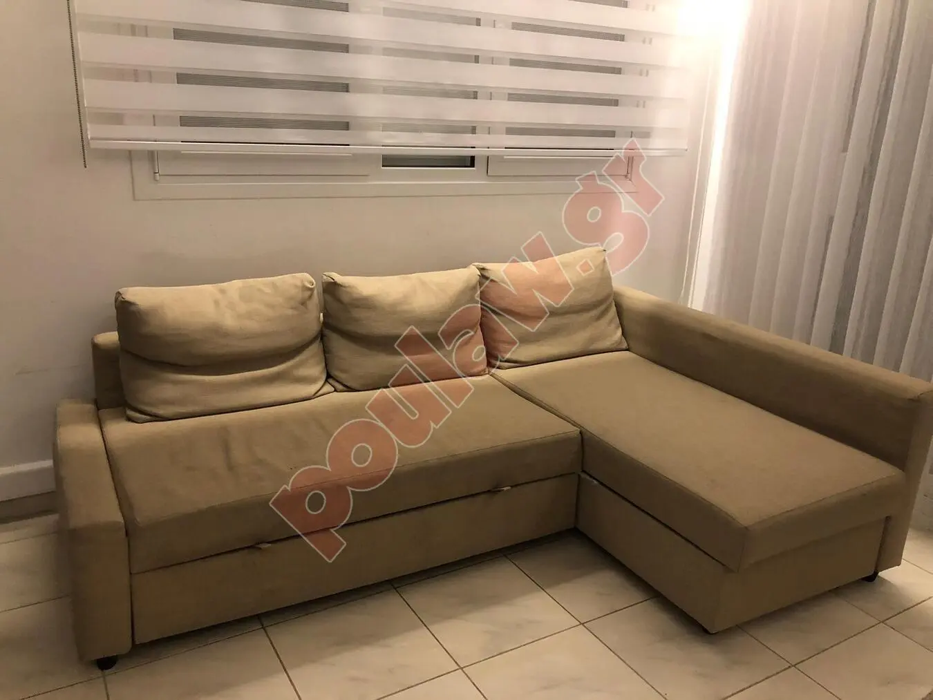 Γωνιακός καναπές-κρεβάτι με αποθήκευση