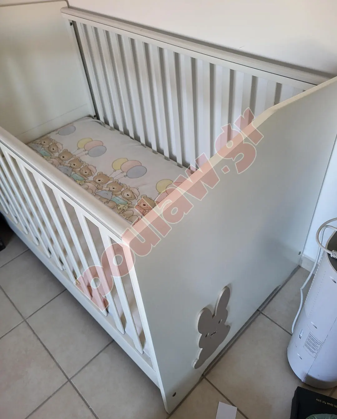 Παιδική κούνια Casababy Bunny με στρώμα και επιστρώματα Παιδική κούνια Casababy Bunny με στρώμα και επιστρώματα