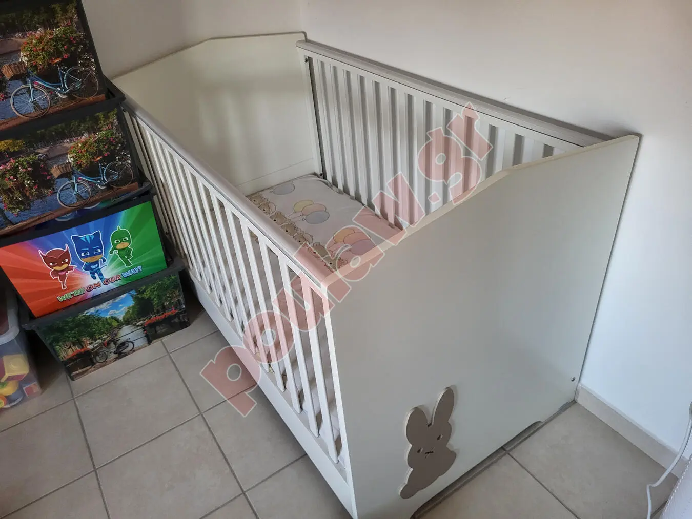 Παιδική κούνια Casababy Bunny με στρώμα και επιστρώματα Παιδική κούνια Casababy Bunny με στρώμα και επιστρώματα